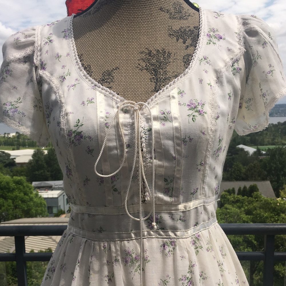Vintage Gunn Sax by Jessica McClintock Prairie Dress Cottage-core  - Size 9 - Picture 12 of 17